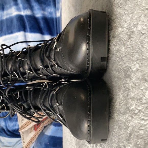 ZARA Trafaluc leather combat lace up boots - Picture 7 of 10